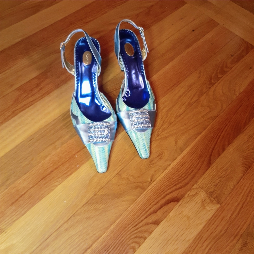 BRUNO GIORDANO MILANO Slingback  Pumps Size 9 multi blue  bruno Giordano